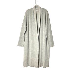 Garnet Hill Women’s Open Front Long Cardigan Size XL Merino Wool & Cotton Blend